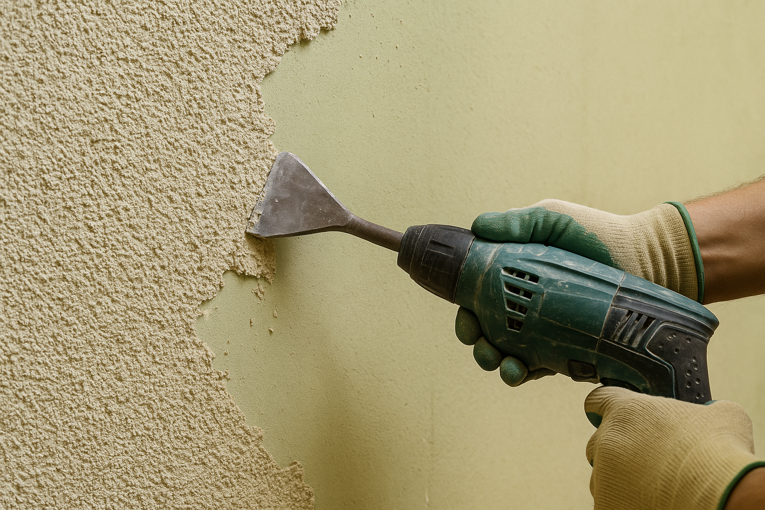 spachtelputz verwijderen, spachtelputz