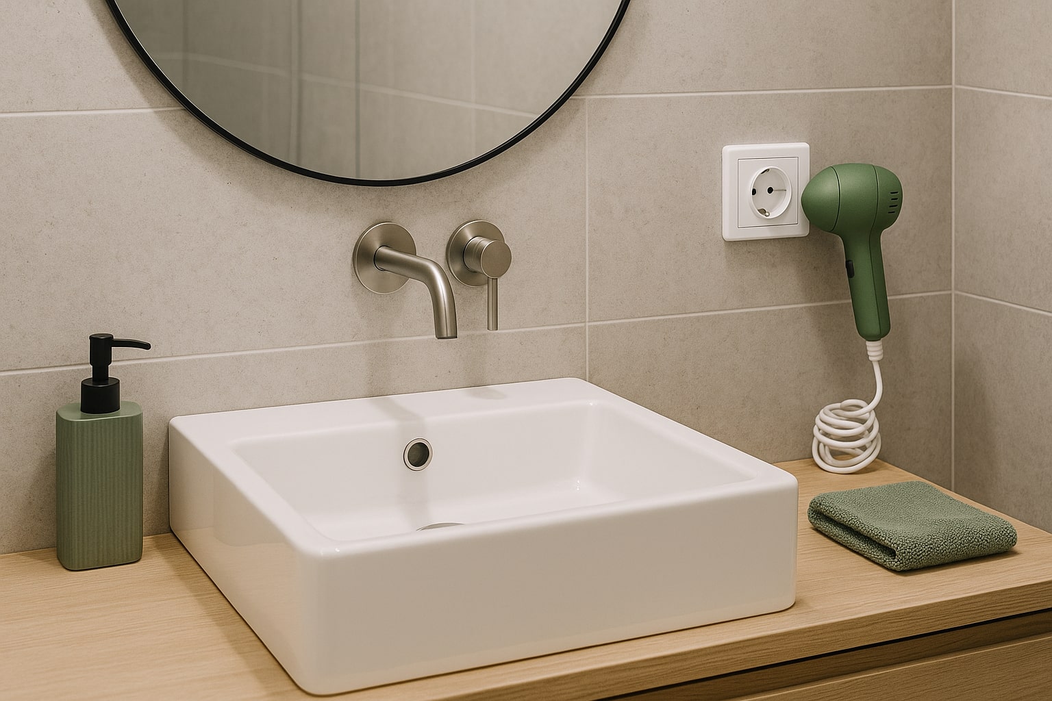 stopcontact in badkamer,stopcontact