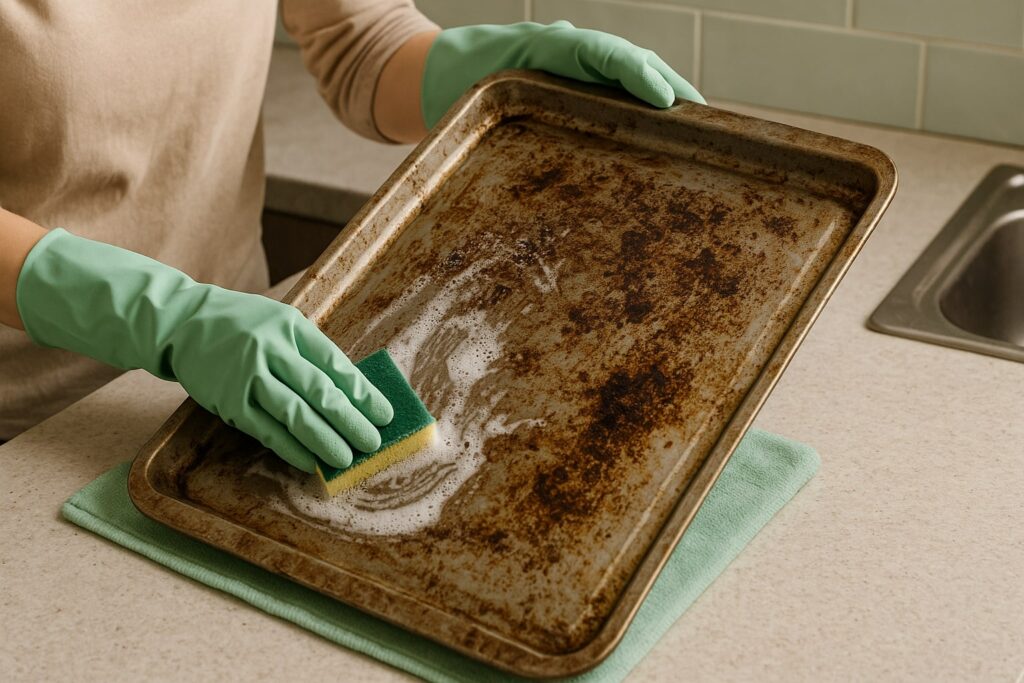 ovenplaat schoonmaken, ovenplaat