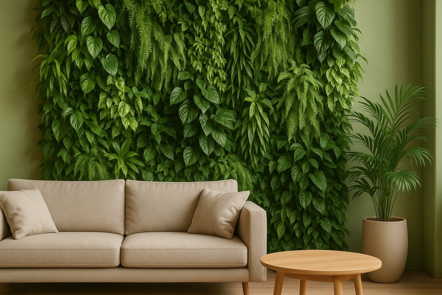 plantenmuur binnen,plantenmuur