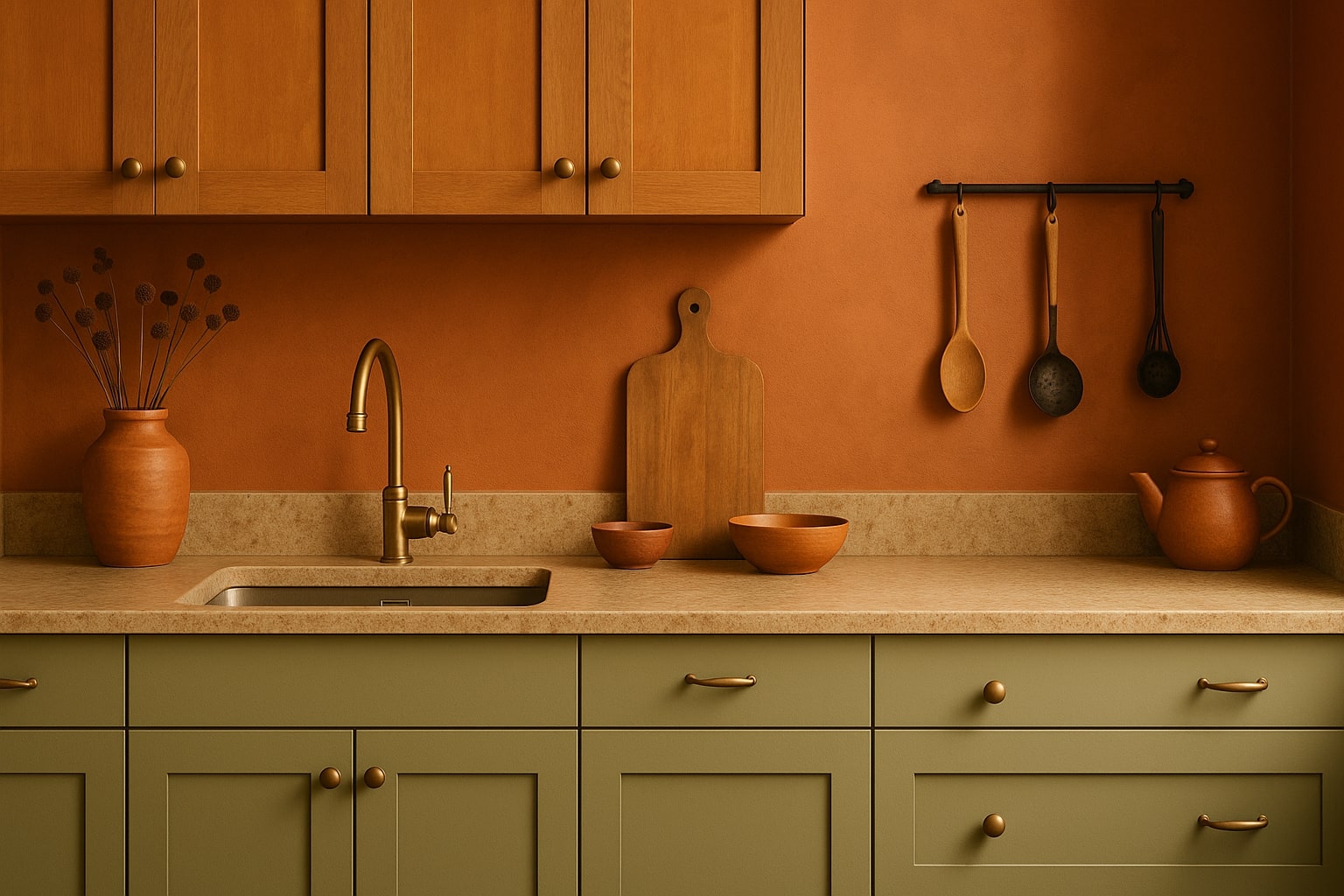 warme kleuren voor in de keuken,