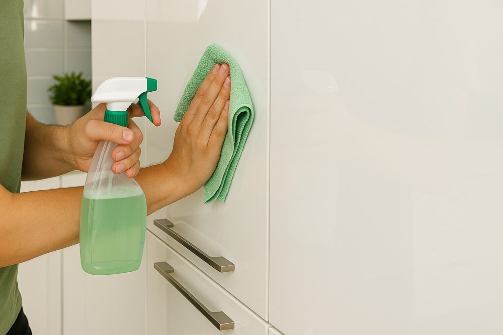 hoogglans keuken schoonmaken,hoogglans