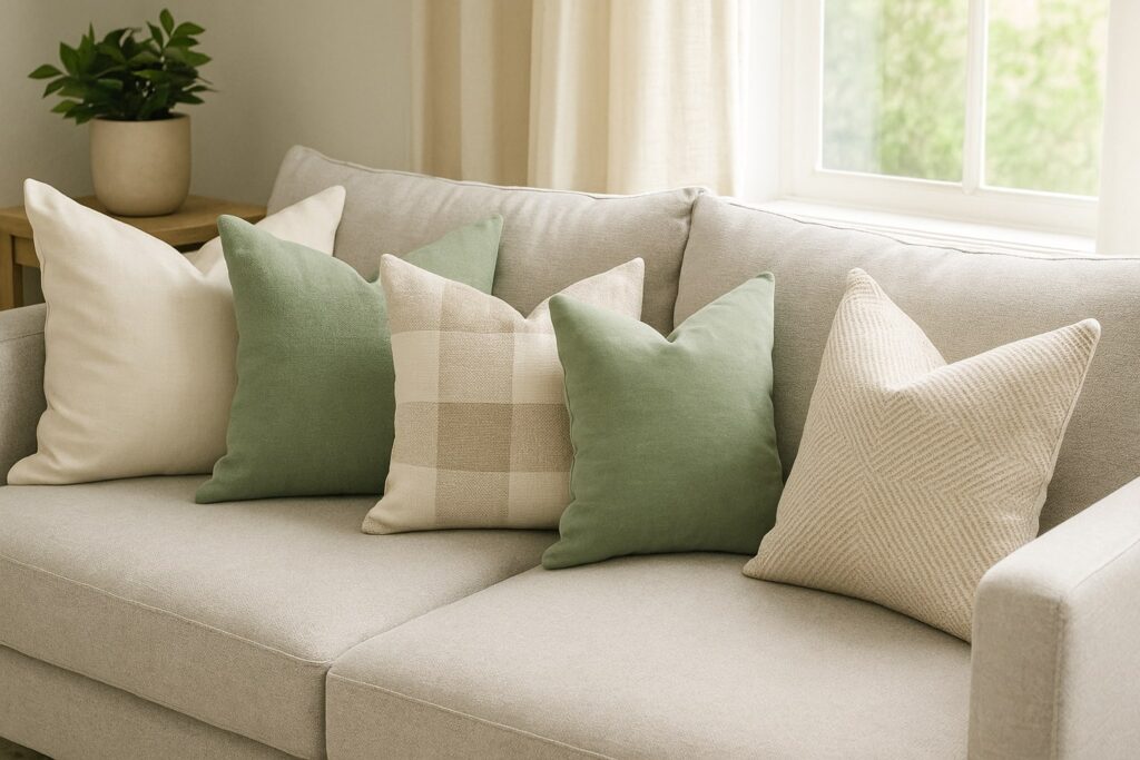 kussens op bank decoreren,kussens op de bank